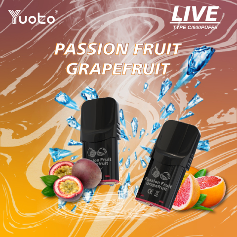 Yuoto Live Pod Passionfruit Grapefruit 600NFx3